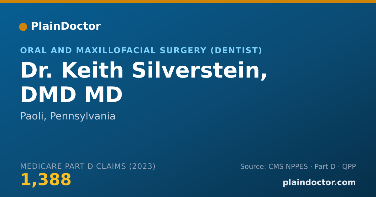 Shareable card for Keith Silverstein, DMD MD - Oral and Maxillofacial Surgery (Dentist), Paoli, PA