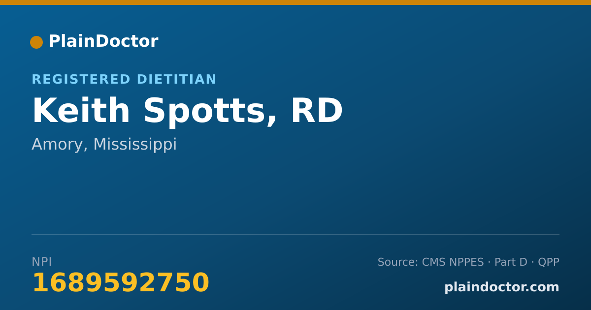 Shareable card for Keith Spotts, RD - Renal Nutrition Registered Dietitian, Amory, MS