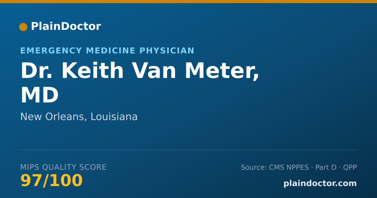 Shareable card for Keith Van Meter, MD - Emergency Medicine Physician, New Orleans, LA