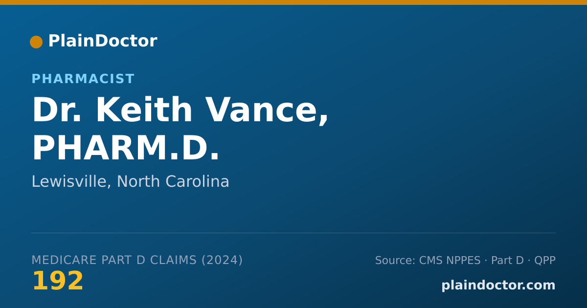 Shareable card for Keith Vance, PHARM.D. - Pharmacist, Lewisville, NC