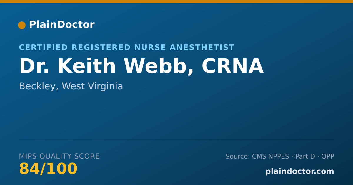Shareable card for Keith Webb, CRNA - Certified Registered Nurse Anesthetist, Beckley, WV