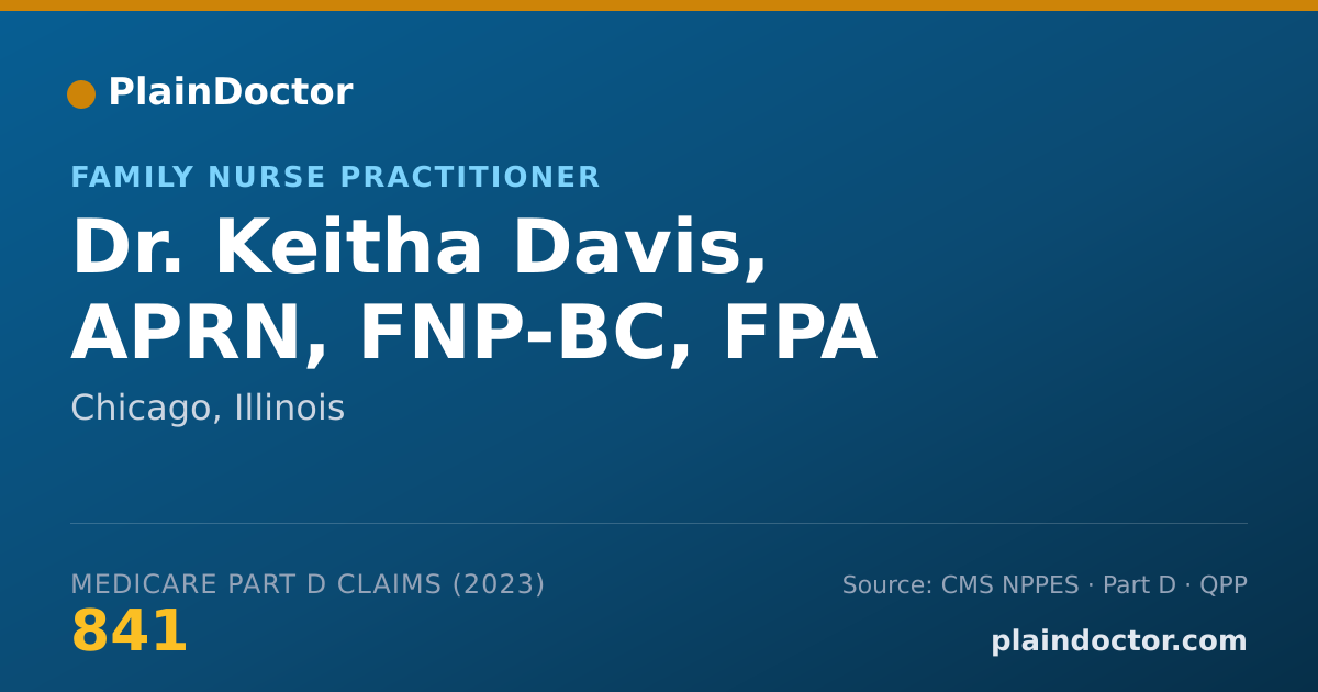 Shareable card for Keitha Davis, APRN, FNP-BC, FPA - Family Nurse Practitioner, Chicago, IL