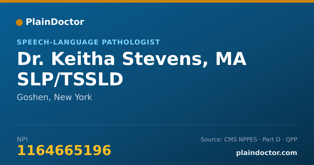Shareable card for Keitha Stevens, MA SLP/TSSLD - Speech-Language Pathologist, Goshen, NY