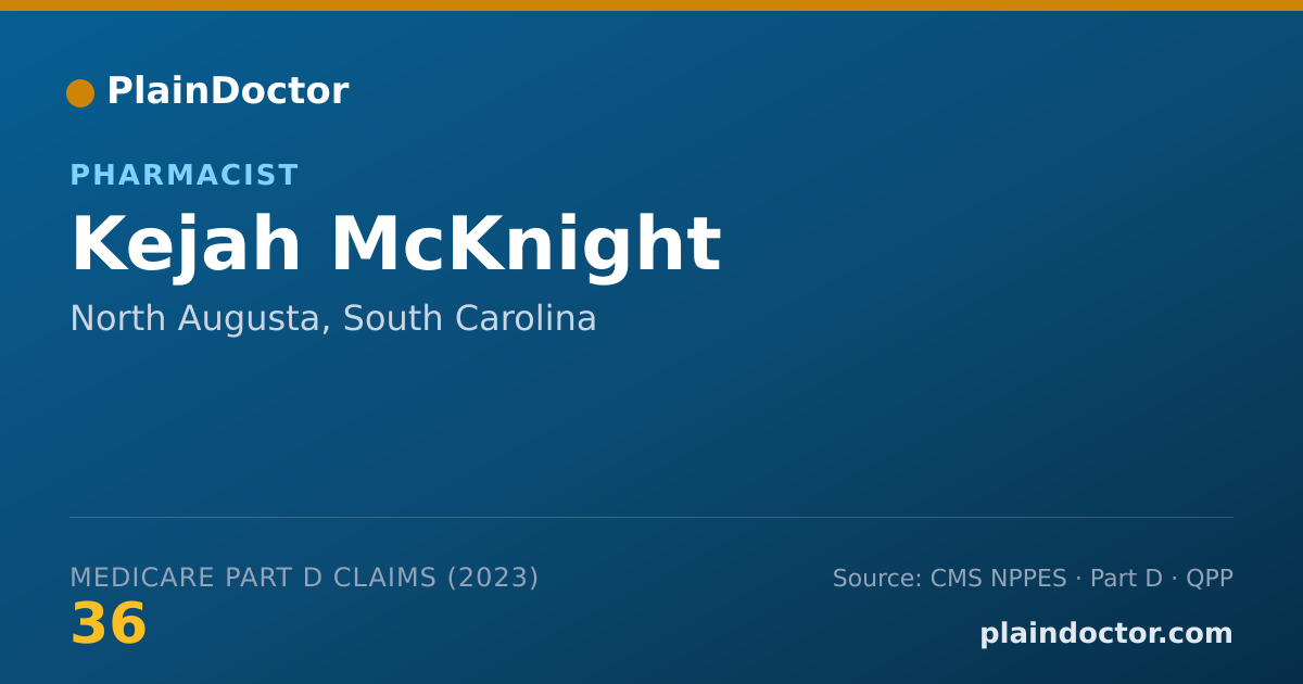 Shareable card for Kejah McKnight - Pharmacist, North Augusta, SC