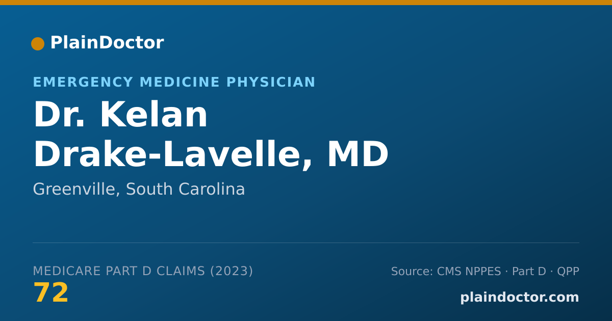 Shareable card for Kelan Drake-Lavelle, MD - Emergency Medicine Physician, Greenville, SC