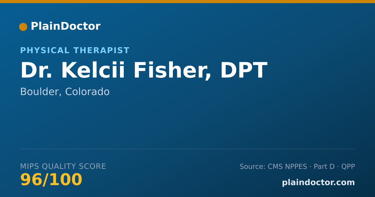 Shareable card for Kelcii Fisher, DPT - Physical Therapist, Boulder, CO