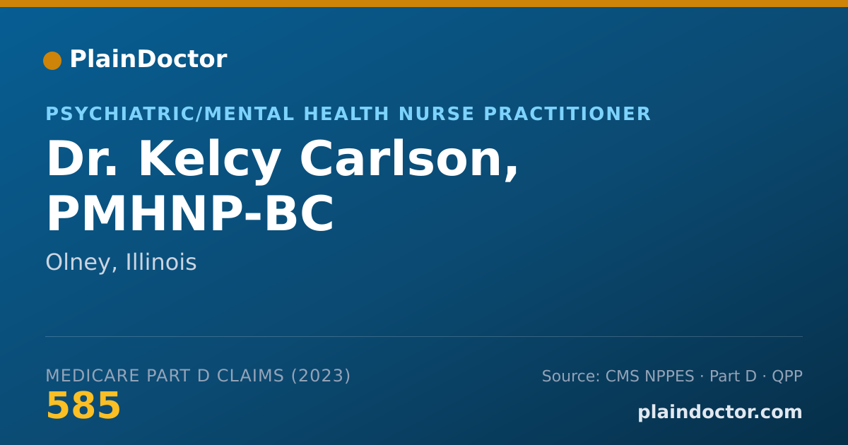 Shareable card for Kelcy Carlson, PMHNP-BC - Psychiatric/Mental Health Nurse Practitioner, Olney, IL