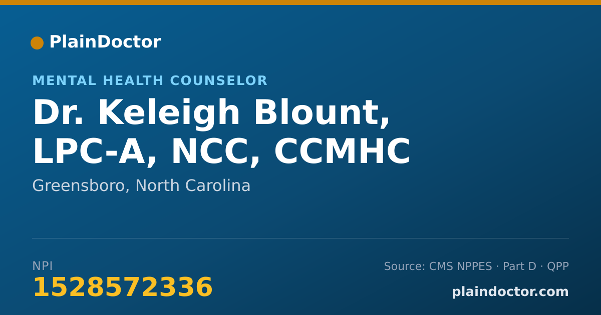 Shareable card for Keleigh Blount, LPC-A, NCC, CCMHC - Mental Health Counselor, Greensboro, NC