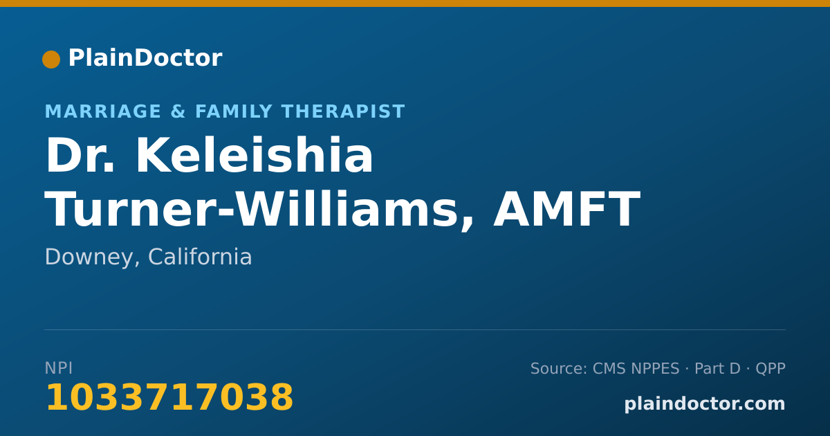 Shareable card for Keleishia Turner-Williams, AMFT - Marriage & Family Therapist, Downey, CA