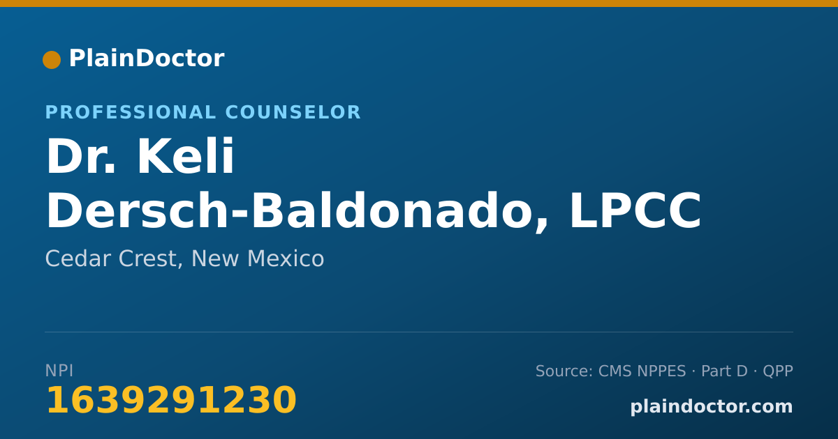 Shareable card for Keli Dersch-Baldonado, LPCC - Professional Counselor, Cedar Crest, NM