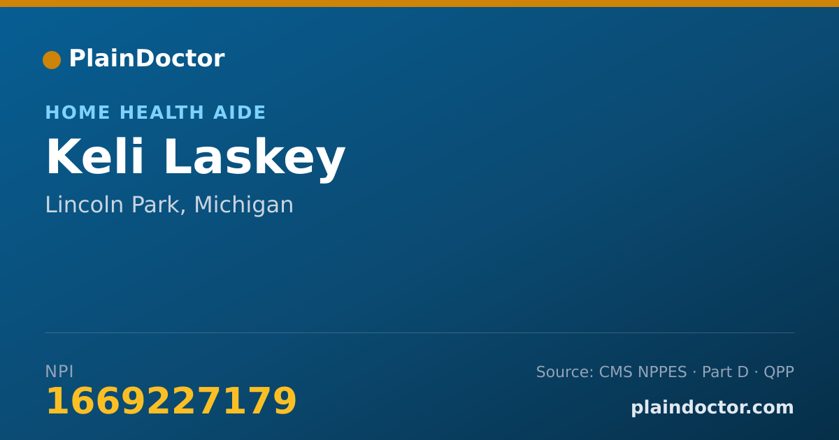 Shareable card for Keli Laskey - Home Health Aide, Lincoln Park, MI