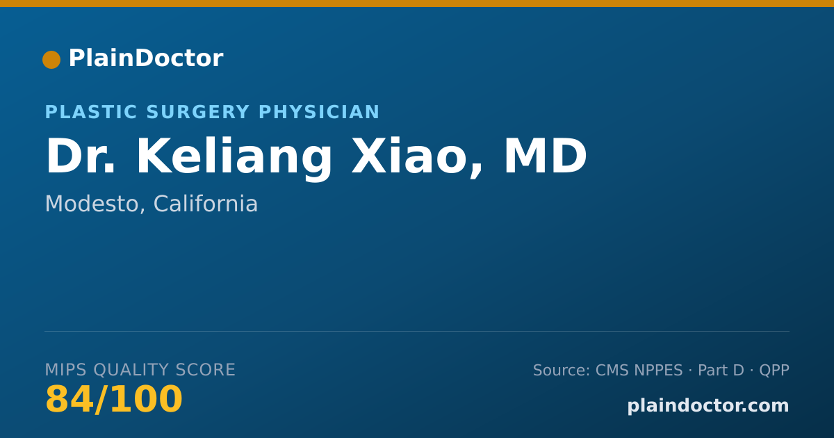 Shareable card for Keliang Xiao, MD - Plastic Surgery Physician, Modesto, CA