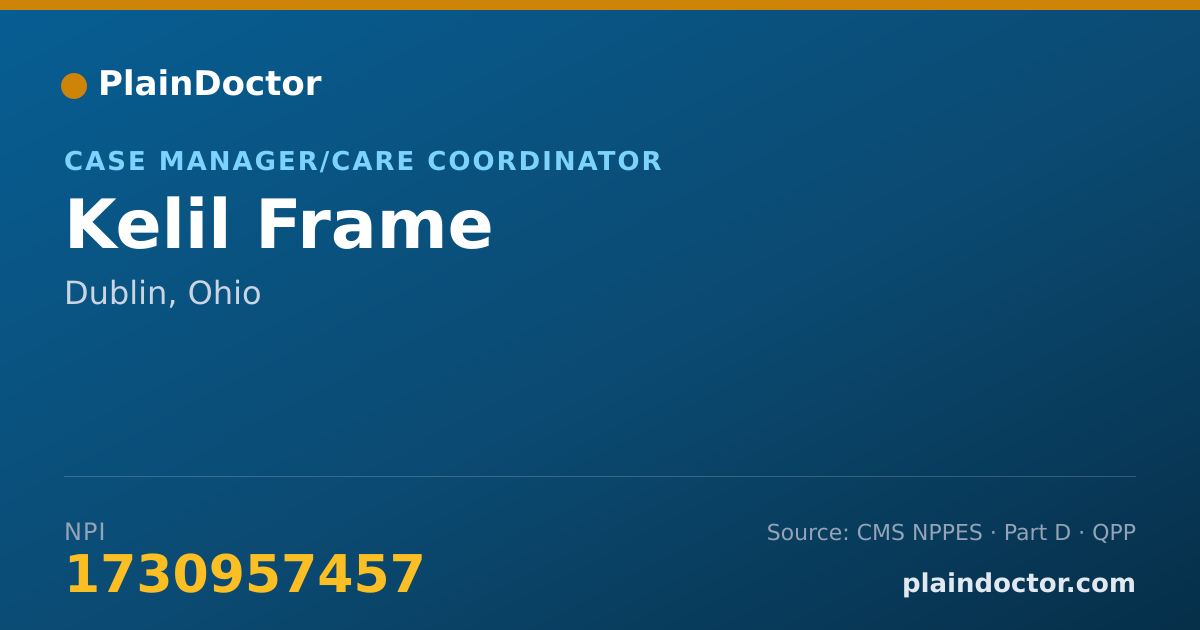 Shareable card for Kelil Frame - Case Manager/Care Coordinator, Dublin, OH