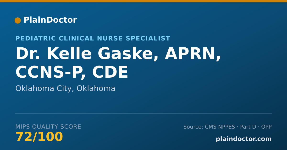 Shareable card for Kelle Gaske, APRN, CCNS-P, CDE - Pediatric Clinical Nurse Specialist, Oklahoma City, OK