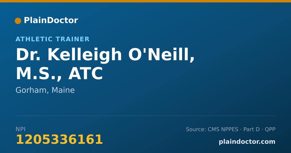 Shareable card for Kelleigh O'Neill, M.S., ATC - Athletic Trainer, Gorham, ME