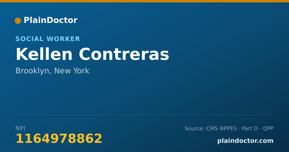 Shareable card for Kellen Contreras - Social Worker, Brooklyn, NY