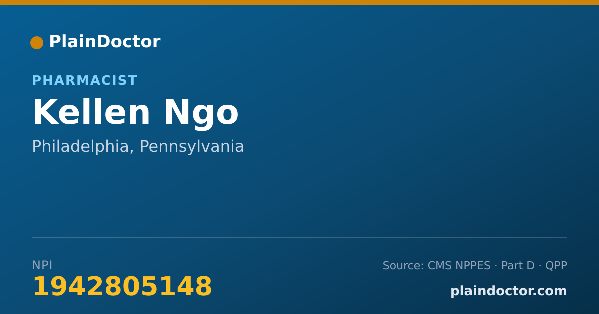 Shareable card for Kellen Ngo - Pharmacist, Philadelphia, PA
