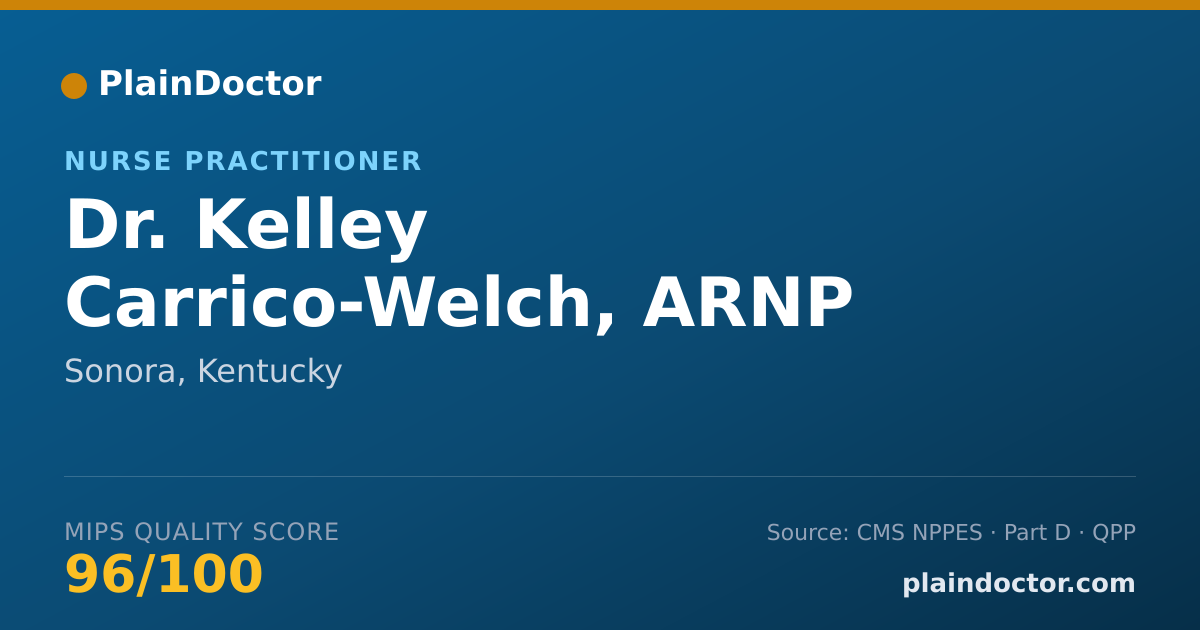Shareable card for Kelley Carrico-Welch, ARNP - Nurse Practitioner, Sonora, KY