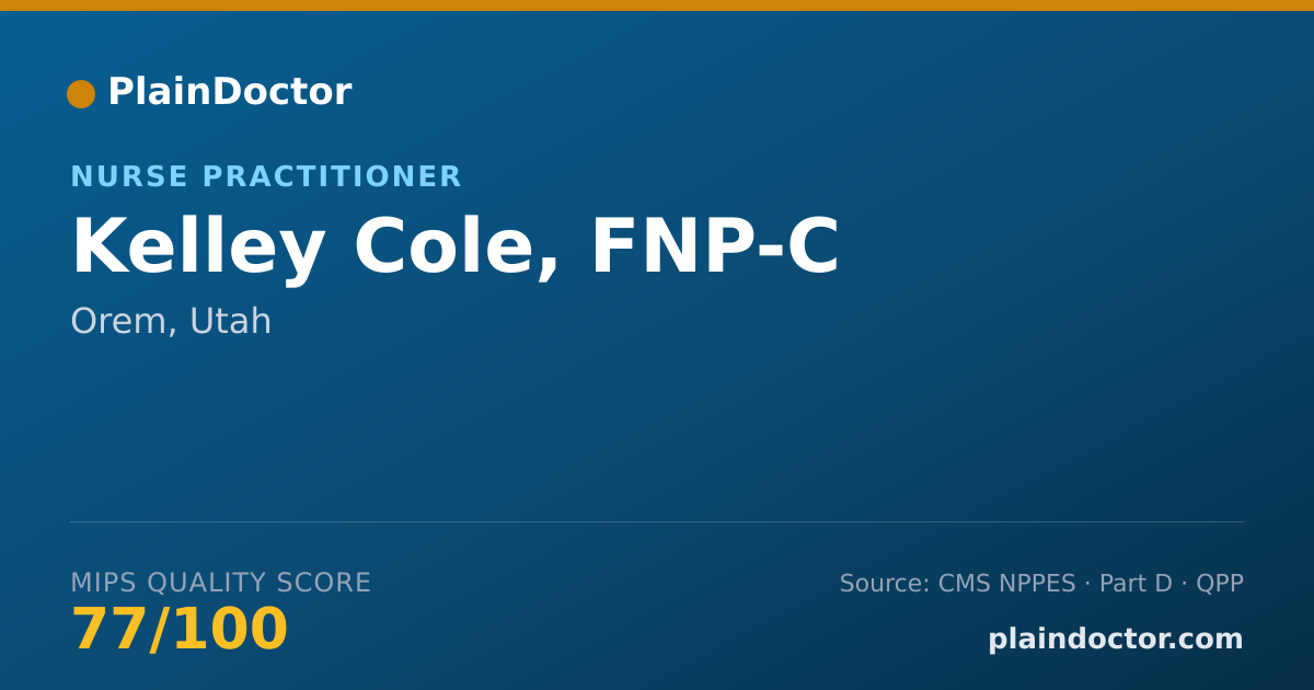 Shareable card for Kelley Cole, FNP-C - Nurse Practitioner, Orem, UT