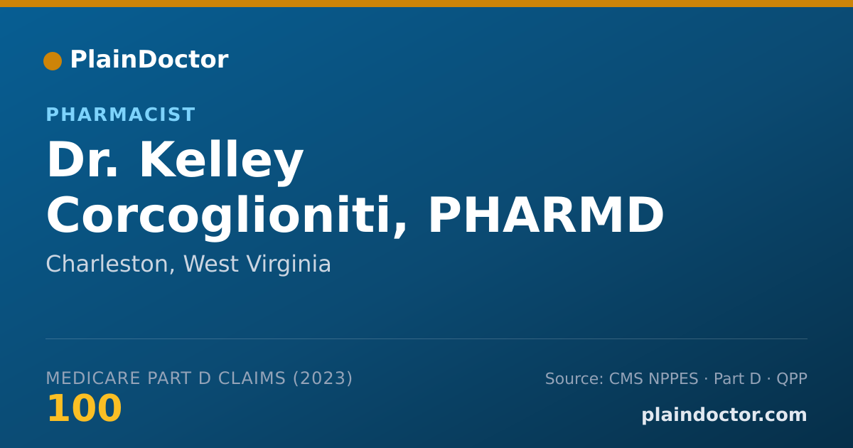 Shareable card for Kelley Corcoglioniti, PHARMD - Pharmacist, Charleston, WV
