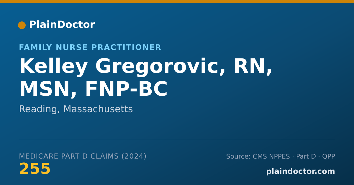 Shareable card for Kelley Gregorovic, RN, MSN, FNP-BC - Family Nurse Practitioner, Reading, MA