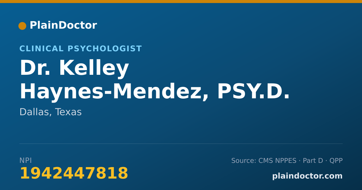 Shareable card for Kelley Haynes-Mendez, PSY.D. - Clinical Psychologist, Dallas, TX