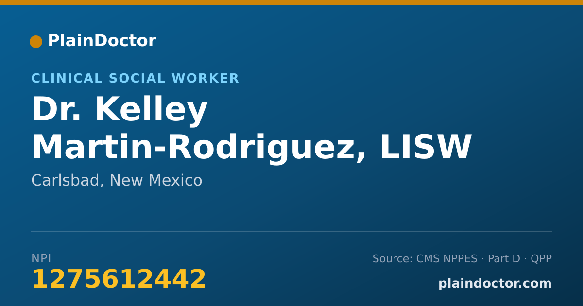 Shareable card for Kelley Martin-Rodriguez, LISW - Clinical Social Worker, Carlsbad, NM