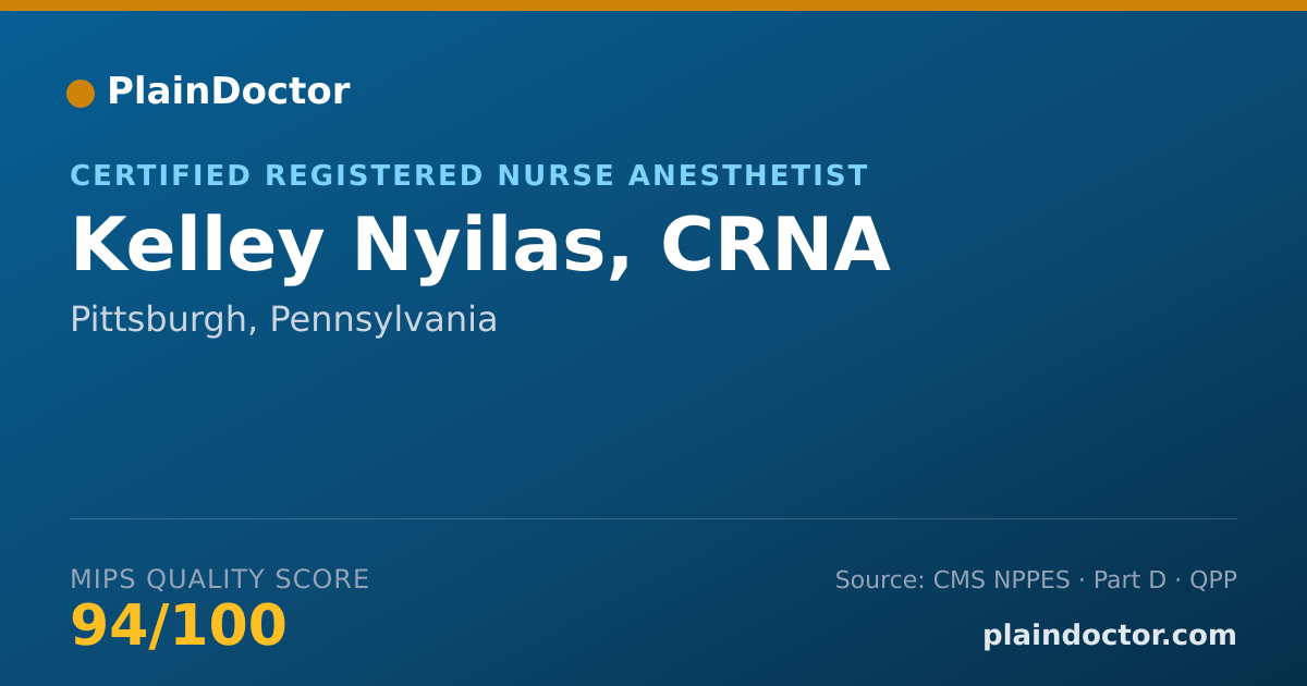 Shareable card for Kelley Nyilas, CRNA - Certified Registered Nurse Anesthetist, Pittsburgh, PA