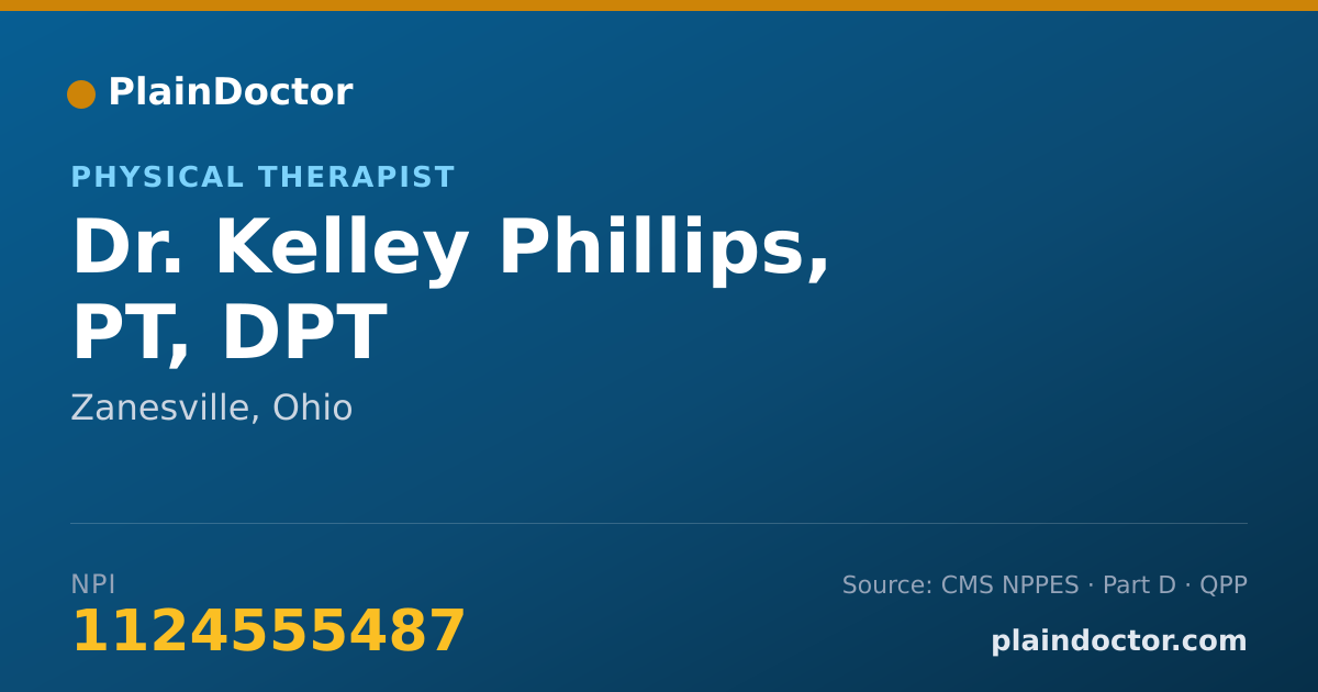 Shareable card for Kelley Phillips, PT, DPT - Physical Therapist, Zanesville, OH