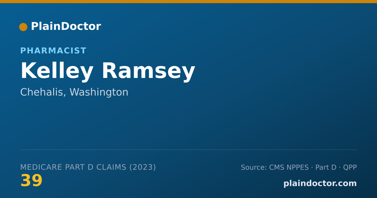 Shareable card for Kelley Ramsey - Pharmacist, Chehalis, WA