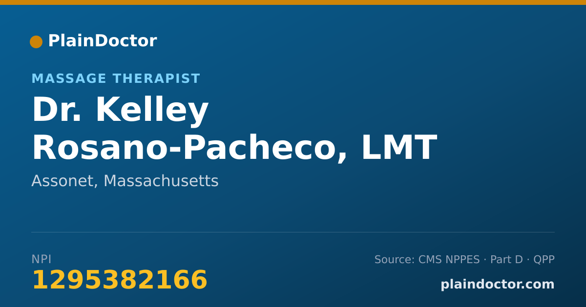 Shareable card for Kelley Rosano-Pacheco, LMT - Massage Therapist, Assonet, MA