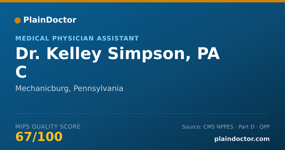 Shareable card for Kelley Simpson, PA C - Medical Physician Assistant, Mechanicburg, PA