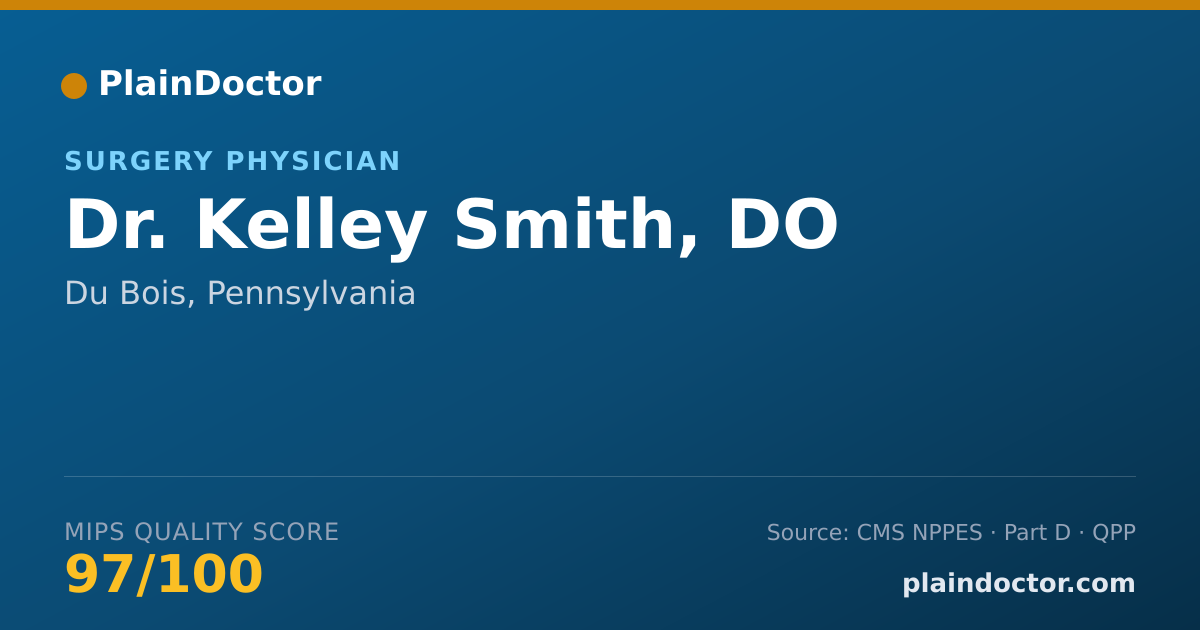 Shareable card for Kelley Smith, DO - Surgery Physician, Du Bois, PA