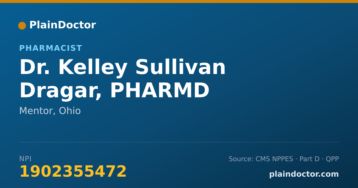 Shareable card for Kelley Sullivan Dragar, PHARMD - Pharmacist, Mentor, OH