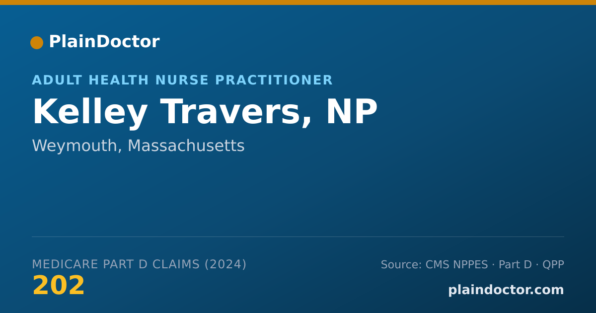 Shareable card for Kelley Travers, NP - Adult Health Nurse Practitioner, Weymouth, MA