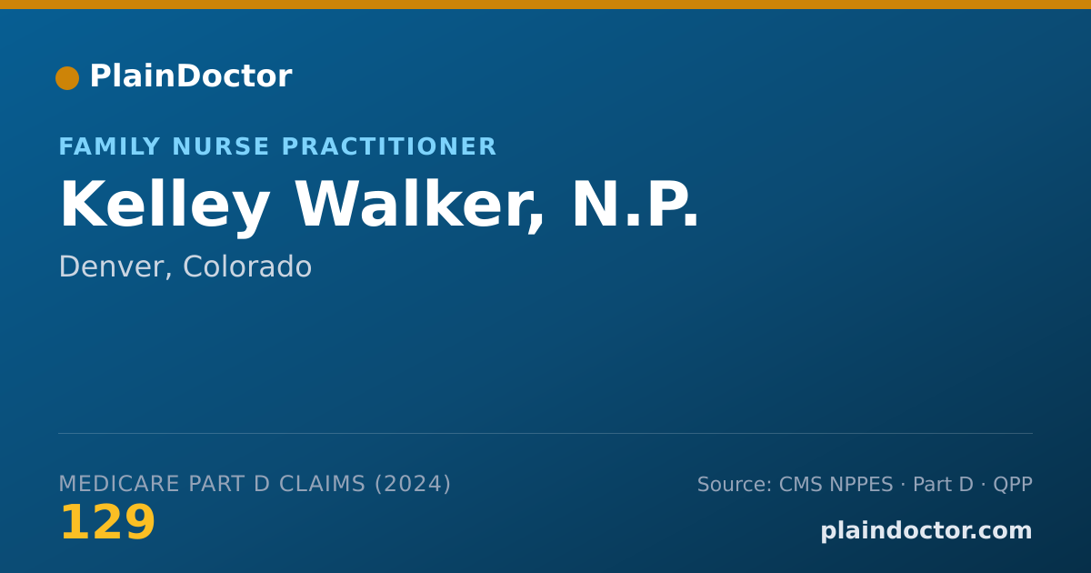 Shareable card for Kelley Walker, N.P. - Family Nurse Practitioner, Denver, CO