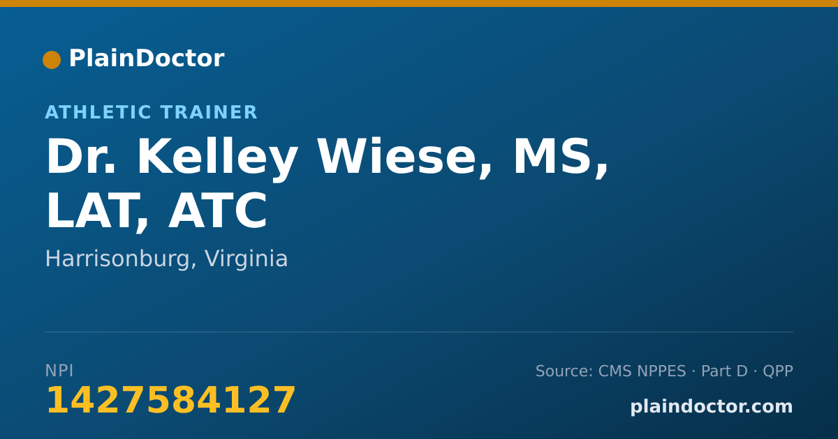 Shareable card for Kelley Wiese, MS, LAT, ATC - Athletic Trainer, Harrisonburg, VA