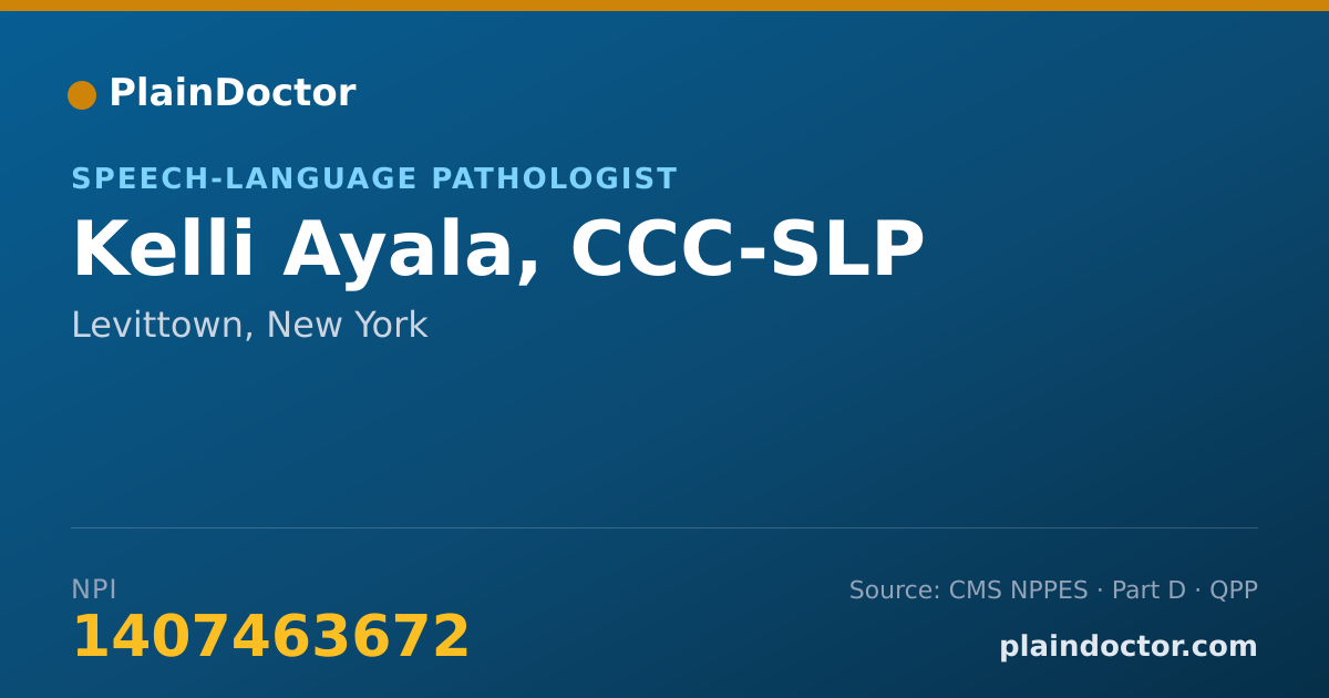 Shareable card for Kelli Ayala, CCC-SLP - Speech-Language Pathologist, Levittown, NY