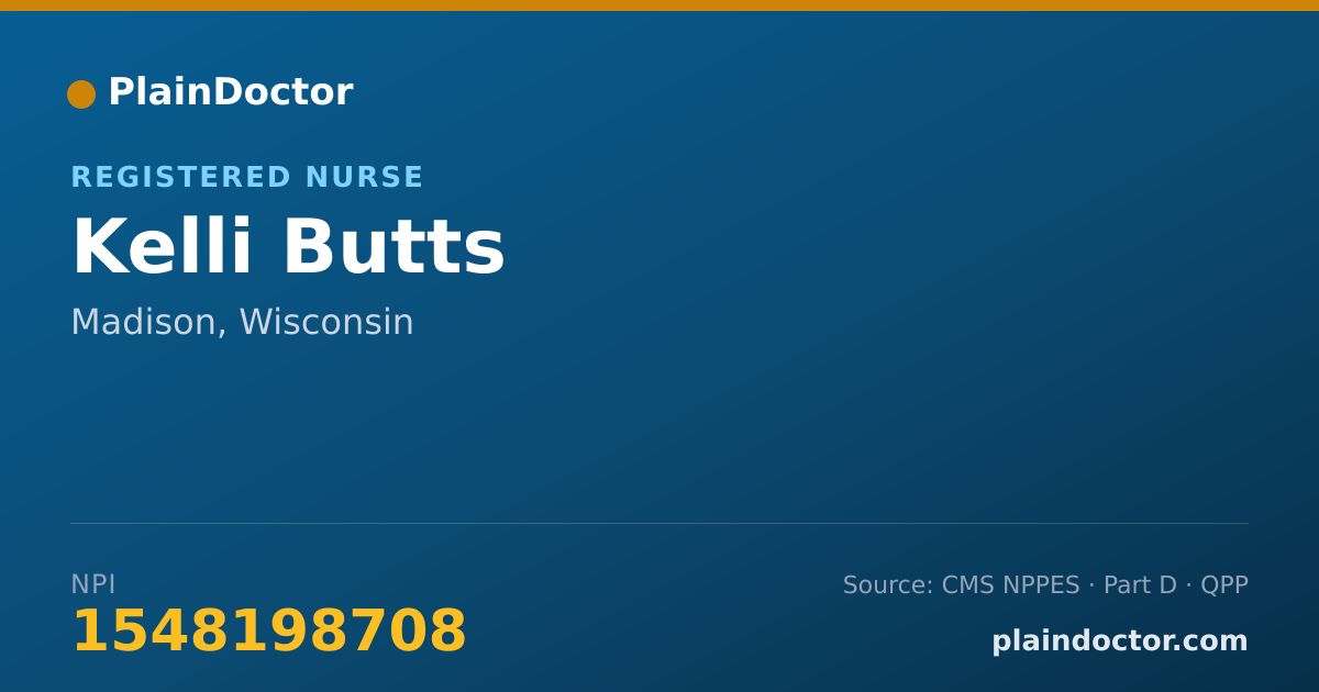 Shareable card for Kelli Butts - Registered Nurse, Madison, WI