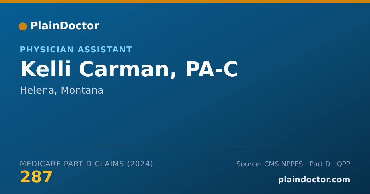 Shareable card for Kelli Carman, PA-C - Physician Assistant, Helena, MT