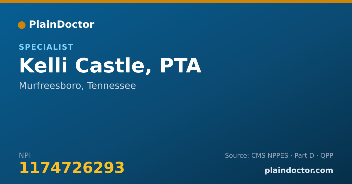 Shareable card for Kelli Castle, PTA - Specialist, Murfreesboro, TN