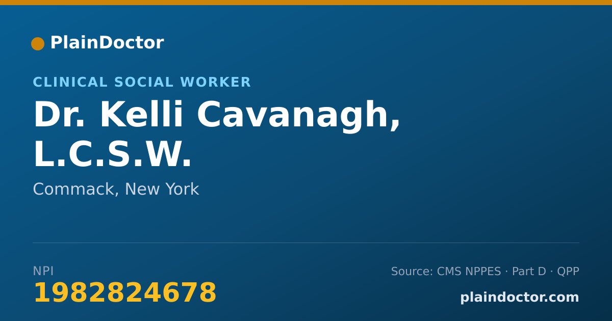 Shareable card for Kelli Cavanagh, L.C.S.W. - Clinical Social Worker, Commack, NY