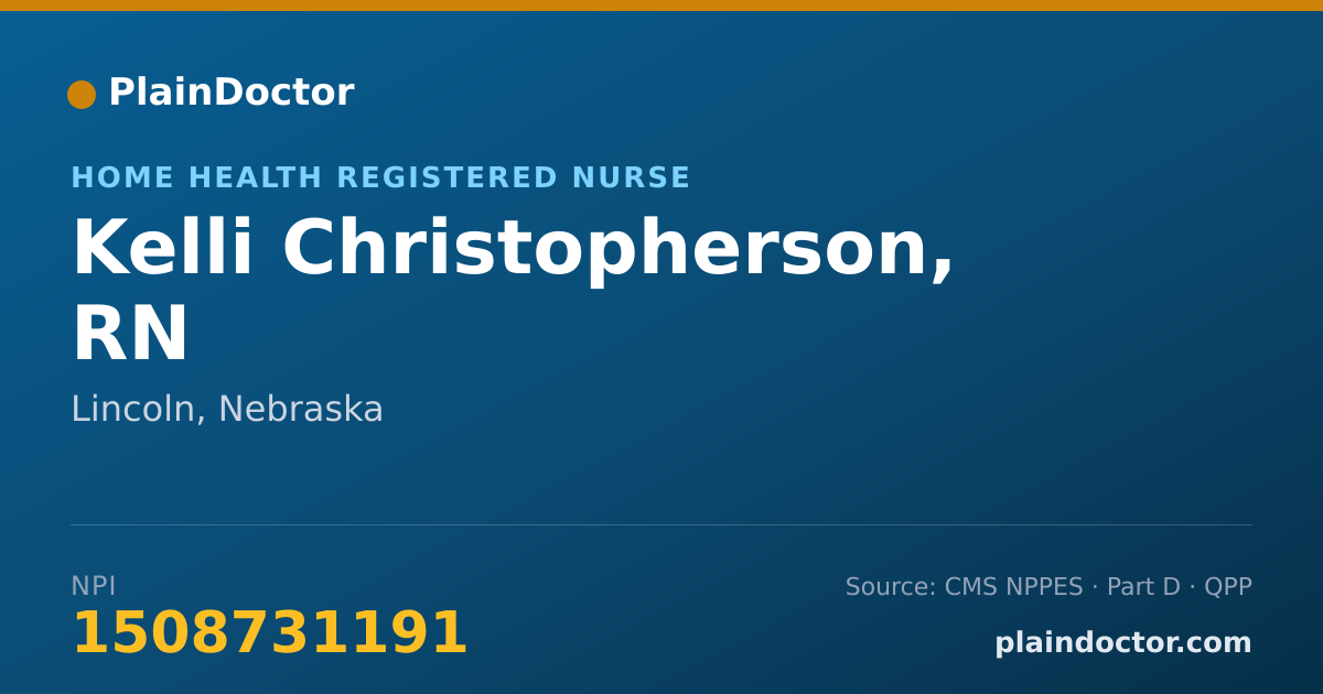 Shareable card for Kelli Christopherson, RN - Home Health Registered Nurse, Lincoln, NE