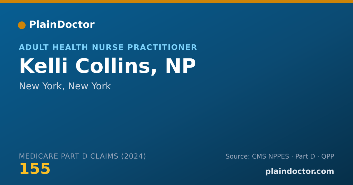 Shareable card for Kelli Collins, NP - Adult Health Nurse Practitioner, New York, NY