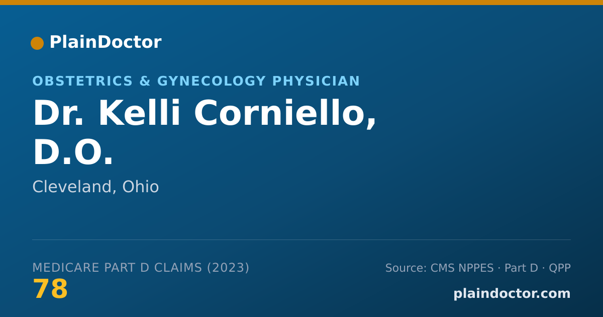 Shareable card for Kelli Corniello, D.O. - Obstetrics & Gynecology Physician, Cleveland, OH