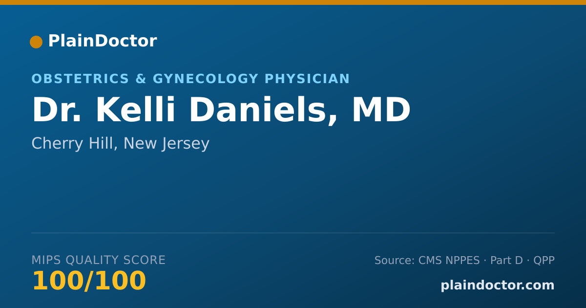 Shareable card for Kelli Daniels, MD - Obstetrics & Gynecology Physician, Cherry Hill, NJ