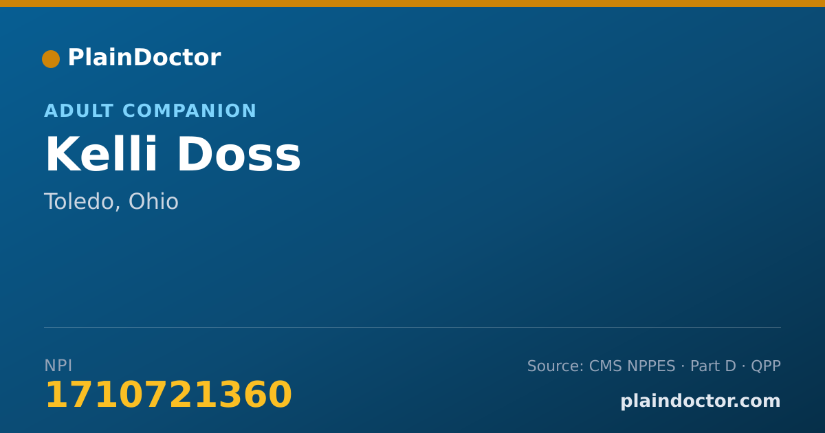 Shareable card for Kelli Doss - Adult Companion, Toledo, OH