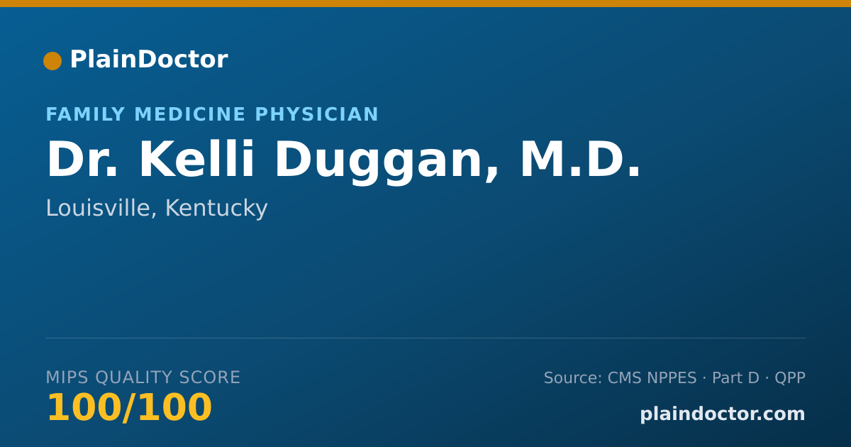 Shareable card for Kelli Duggan, M.D. - Family Medicine Physician, Louisville, KY