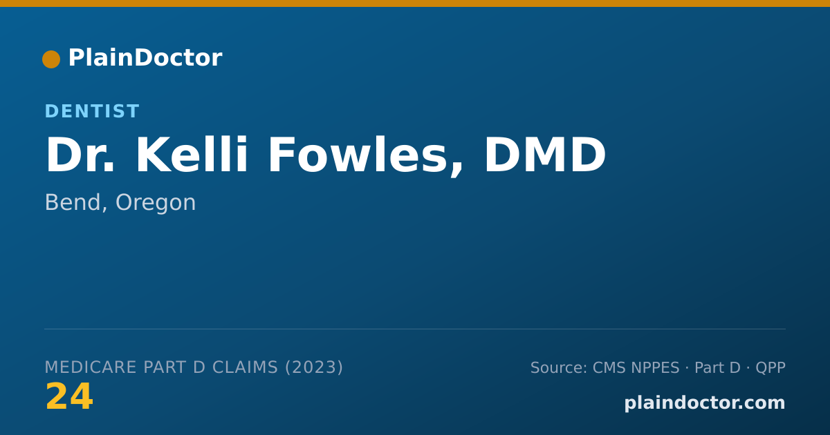 Shareable card for Kelli Fowles, DMD - Dentist, Bend, OR
