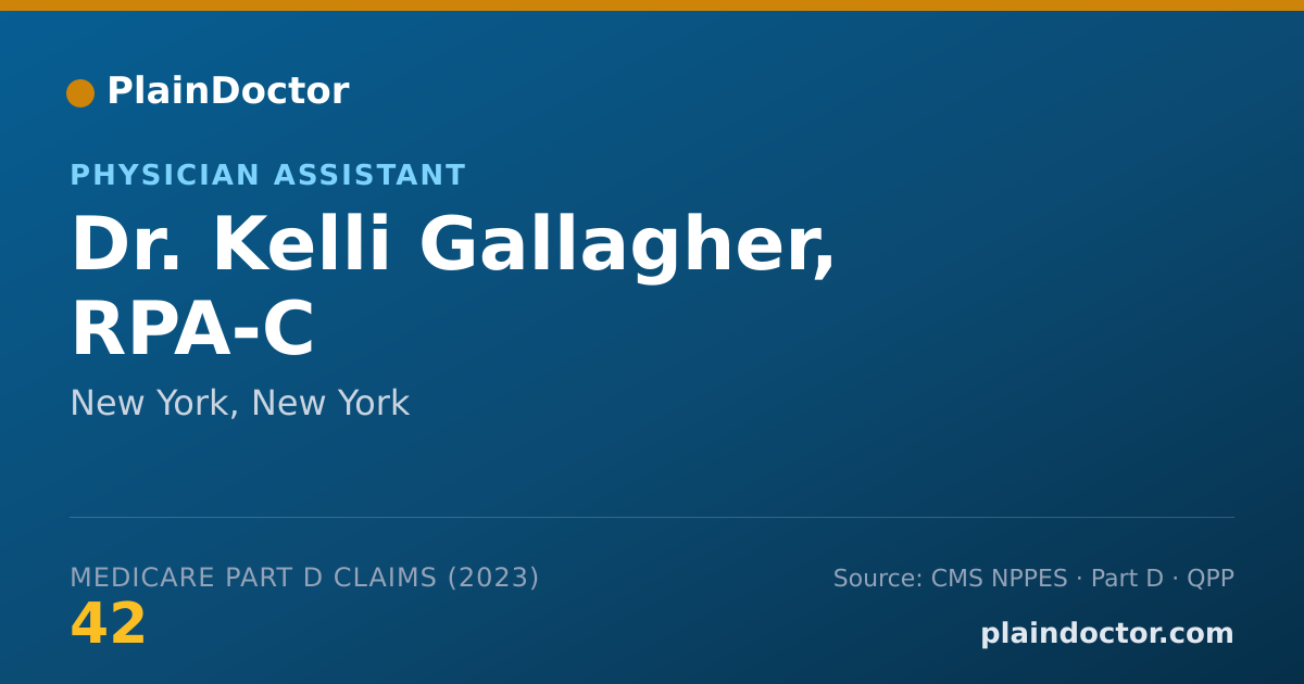 Shareable card for Kelli Gallagher, RPA-C - Physician Assistant, New York, NY